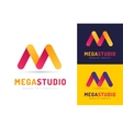 abstract m letter logo icon template vector image vector image