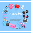 set of exercises equipment vector image vector image