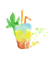 tropical layered cocktail colorful hand drawn vector image