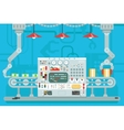 control panel conveyor robot manipulators vector image