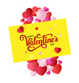 design banner with lettering happy valentine s day vector image vector image