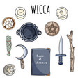 wiccan doodles set collection witchcraft vector image