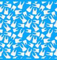 a lot of bright realistic human teeths on blue vector image vector image
