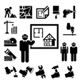 construction icons set vector image vector image