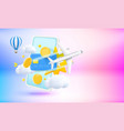 digital online payment via modern smartphone vector image