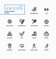 sports center - modern single line icons vector image