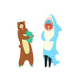 party costumes people dressed in onesies vector image vector image