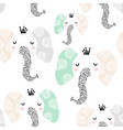 seamless pattern with creative elephant heads vector image vector image