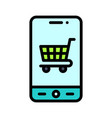 shopping cart icon mobile application vector image
