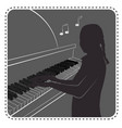 silhouette avatar girl piano vector image vector image