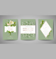 wedding invitation floral invite rsvp card design vector image vector image