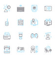 console games linear icons set playstation xbox vector image