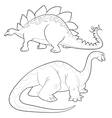 stegosaurus apatosaurus lineart vector image vector image