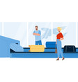 airport conveyor equipment with baggage vector image