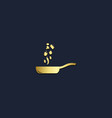 pan fried cooking gold logo vector image