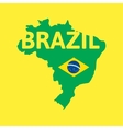 flat simple brazil map vector image