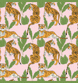 hand drawn tiger seamless pattern big cats vector image vector image