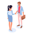man and woman handshaking vector image