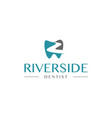 simple clean river dental logo design template vector image
