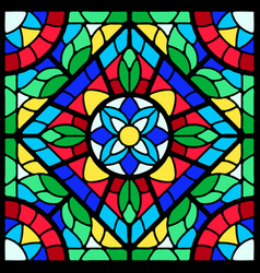 Stained-glass window in gothic style medieval Vector Image
