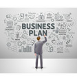 businessman drawing business idea doodles on wall vector image vector image