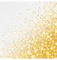 sparkling golden glitter on transparent vector image