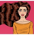 young woman with health long hair pop art vector image vector image