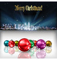 abstract christmas with silhouette of city vector image