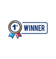 champion badge first place winner ribbon vector image