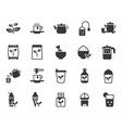 green tea icon and symbol set vector image