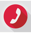 phone icon red flat design vector image vector image