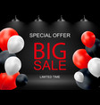 sale banner with floating balloons vector image vector image