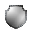 silver shield shape icon 3d gray emblem sign vector image vector image