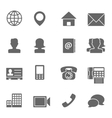 contact icons set vector image vector image