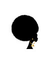 portrait african woman black curly afro hair style vector image