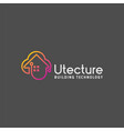 logo home and could technology abstract concept vector image