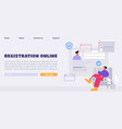 online registration and sign up landing banner vector image