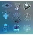 set of labels with human vector image
