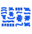 blue ribbon banners and flags flag shape banner vector image vector image