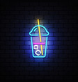 cocktail neon for concept design banner design vector image vector image