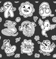 viruses and bacteria linear seamless pattern vector image vector image