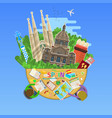 concept of travel or studying spanish vector image vector image