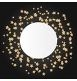 gold star sparkles on black background with white vector image vector image