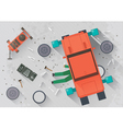mechanic repairing the car vector image vector image