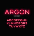 glowing neon typeface design alphabet vector image