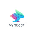 rabbit colorful logo design vector image vector image