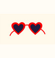 glasses with heart vector image