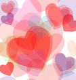 seamless transparent multicolor hearts pattern vector image