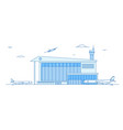 airport buildings landing airplanes international vector image