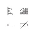 business simple outlined icons set vector image